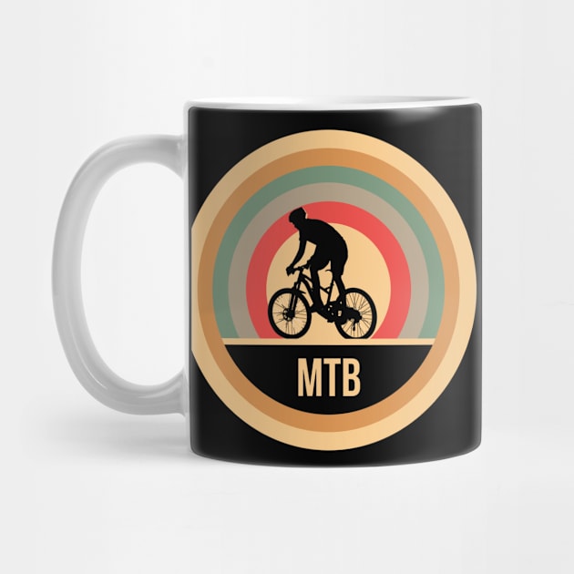 Retro Vintage MTB Gift For Mountain Bikers by OceanRadar